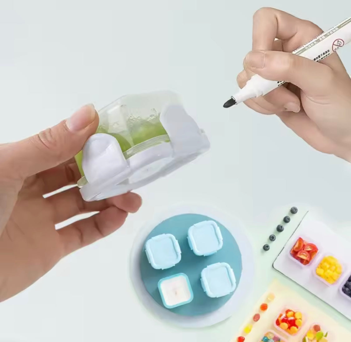 Pack Of 4 Mini Food Grade Sealed Fresh Box, Reusable Bento Lunch Box, Portable Baby Food Storage Containers Pack Of 4 Mini Food Grade Sealed Fresh Box, Reusable Bento Lunch Box, Portable Baby Food Storage Containers